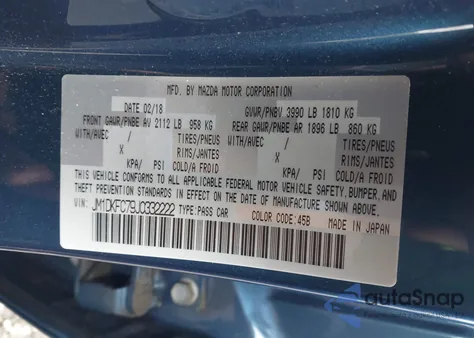 2018 Mazda Cx-3 Touring z USA, uszkodzony, nr VIN JM1DKFC79J0332222